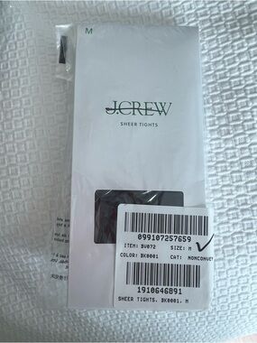 J.Crew Black Sheer Tights Size M